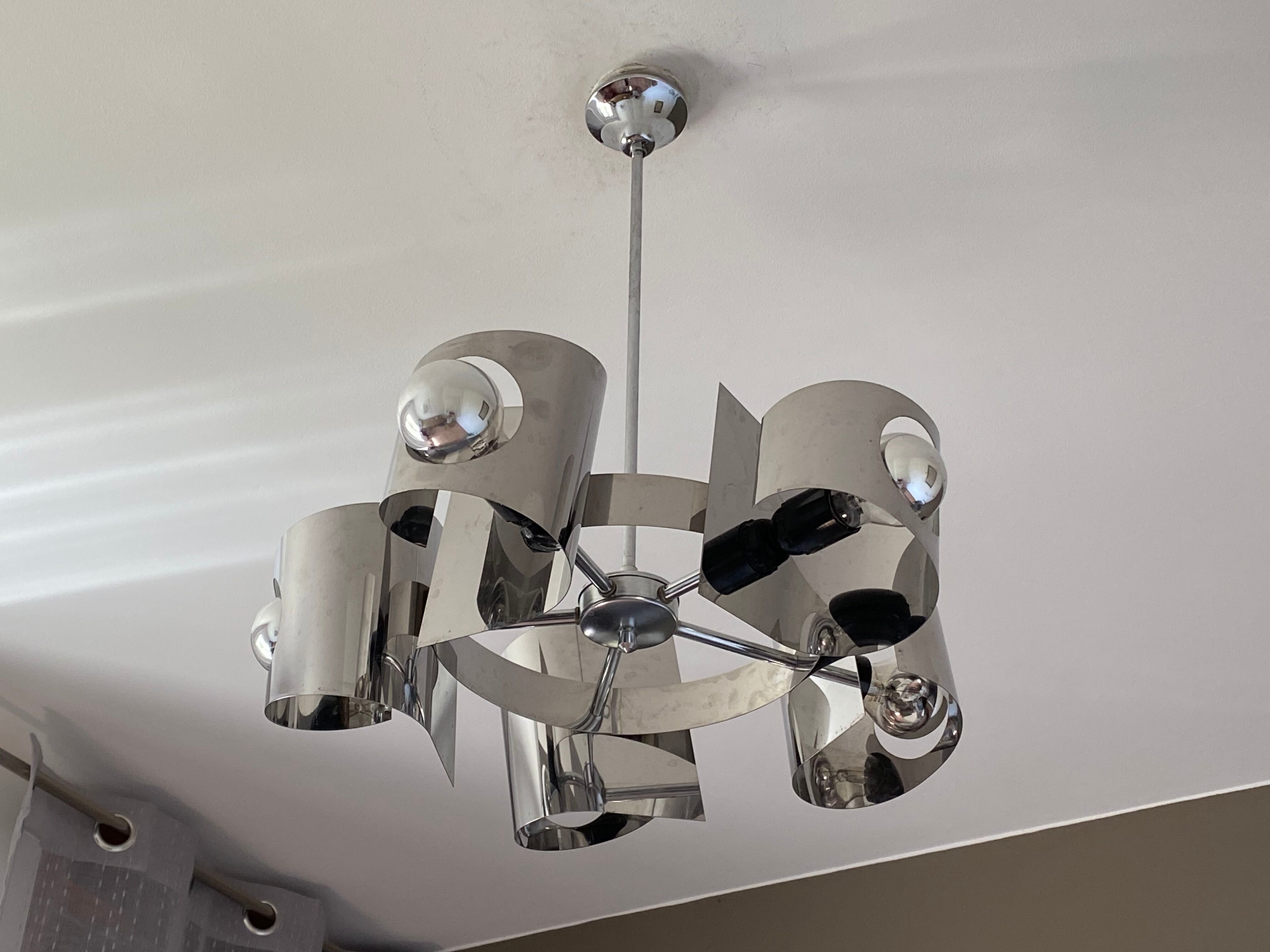 Space age suspension. 1970. chromed stainless steel