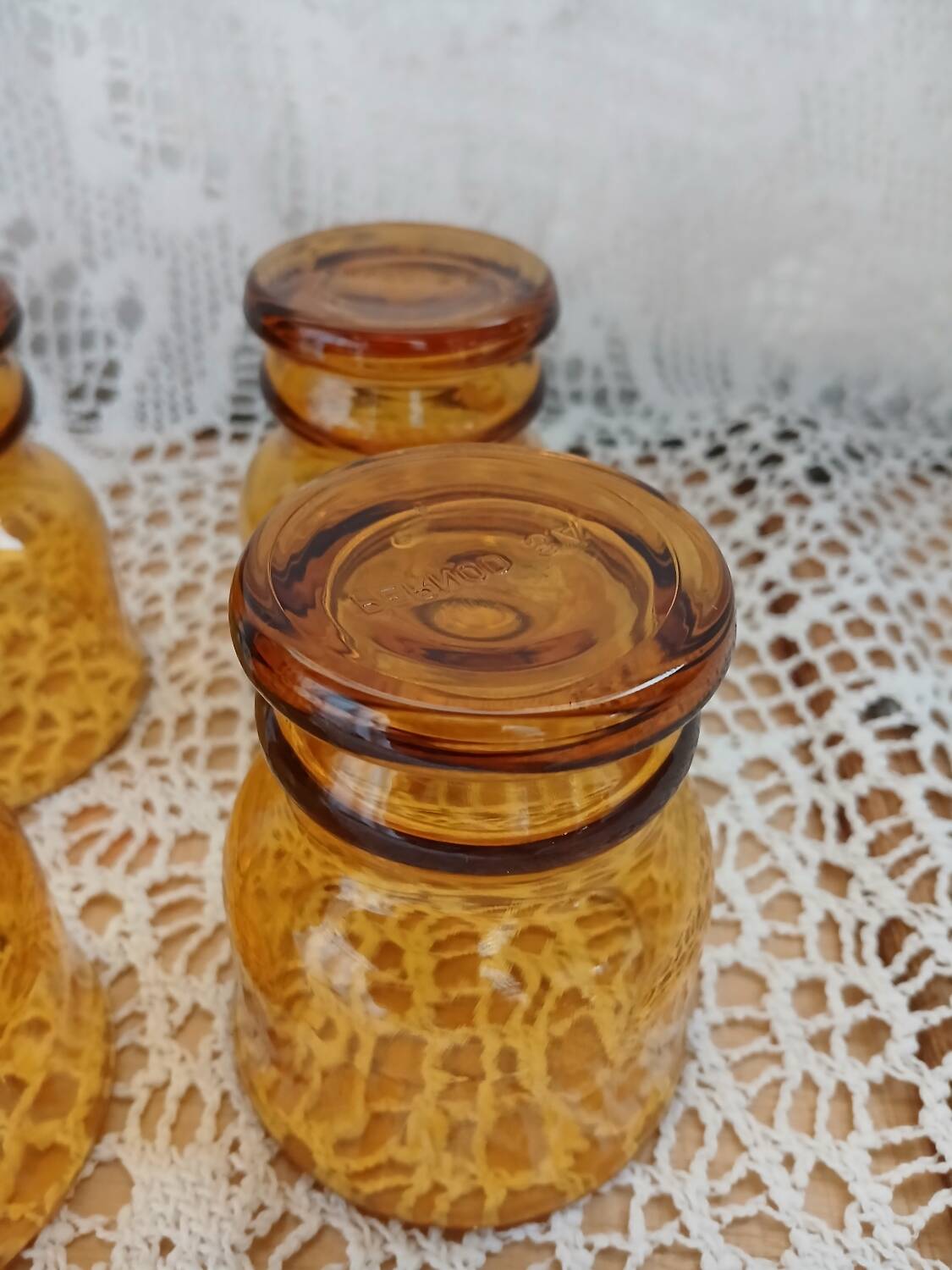 4 verres ambrés vintages