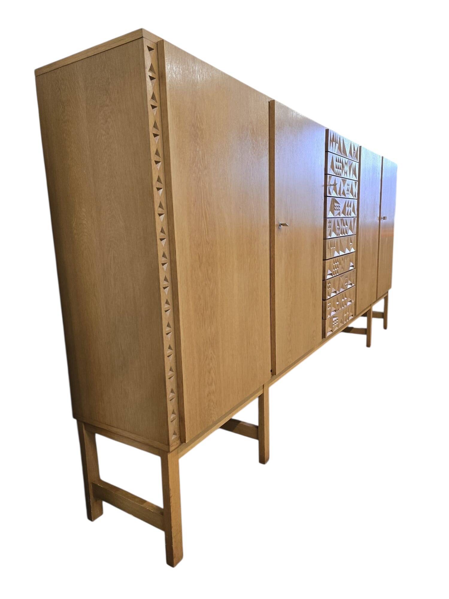 XL vintage mid-height wardrobe with brutalist accents