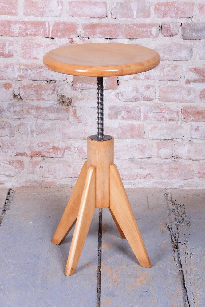 Mid-Century Piano Stool in Beech, Czech, 1940s