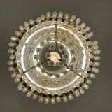 Chandelier with glass and brass tassels