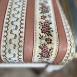 Pair of Louis XVI style chairs in painted wood and satin, classic elegance.