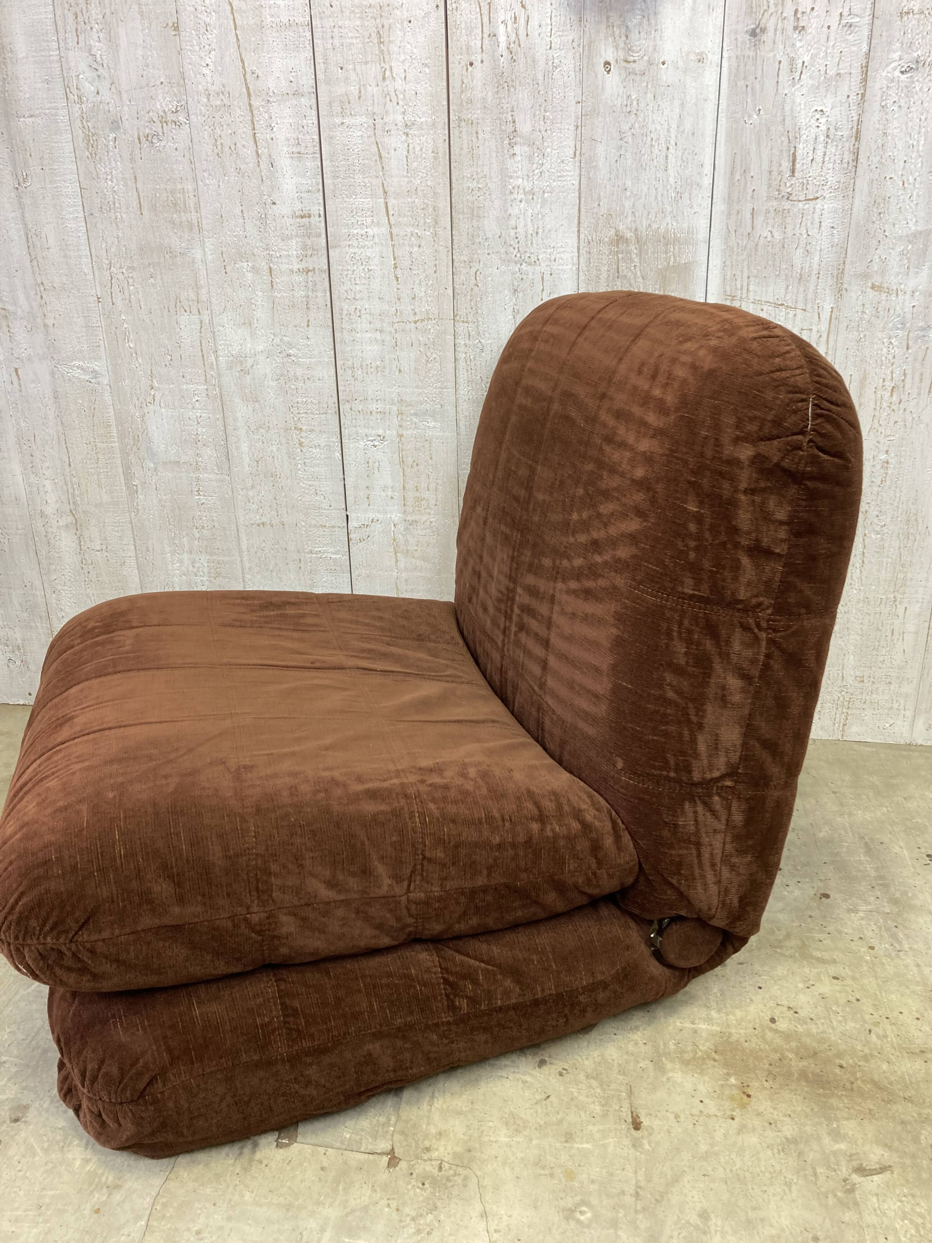 Vintage velvet fireside chair