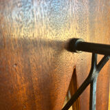 Scandinavian wood and steel magazine rack from the 60s