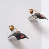 Mercury glass and brass antique wall lights
