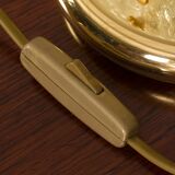 Pair of Italian brass and Murano glass leaf shaped table lamps