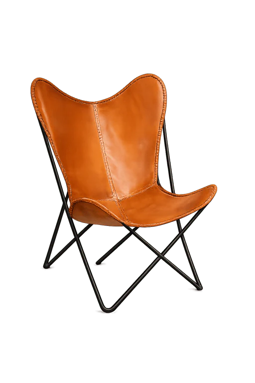 Brown leather armchair