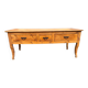 Antique Louis XV table with 3 drawers and 1 pull-out in solid cherry wood