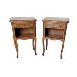 Paire de tables de chevet style Louis XV en chêne