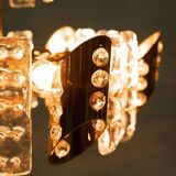 Midcentury gold crystal suspension by Orrefors, Fagerlund