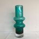 Vase tube green tinted glass