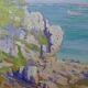 Grand paysage marine falaises huile sur panneau encadré Paul RUBEN (1882-1955)