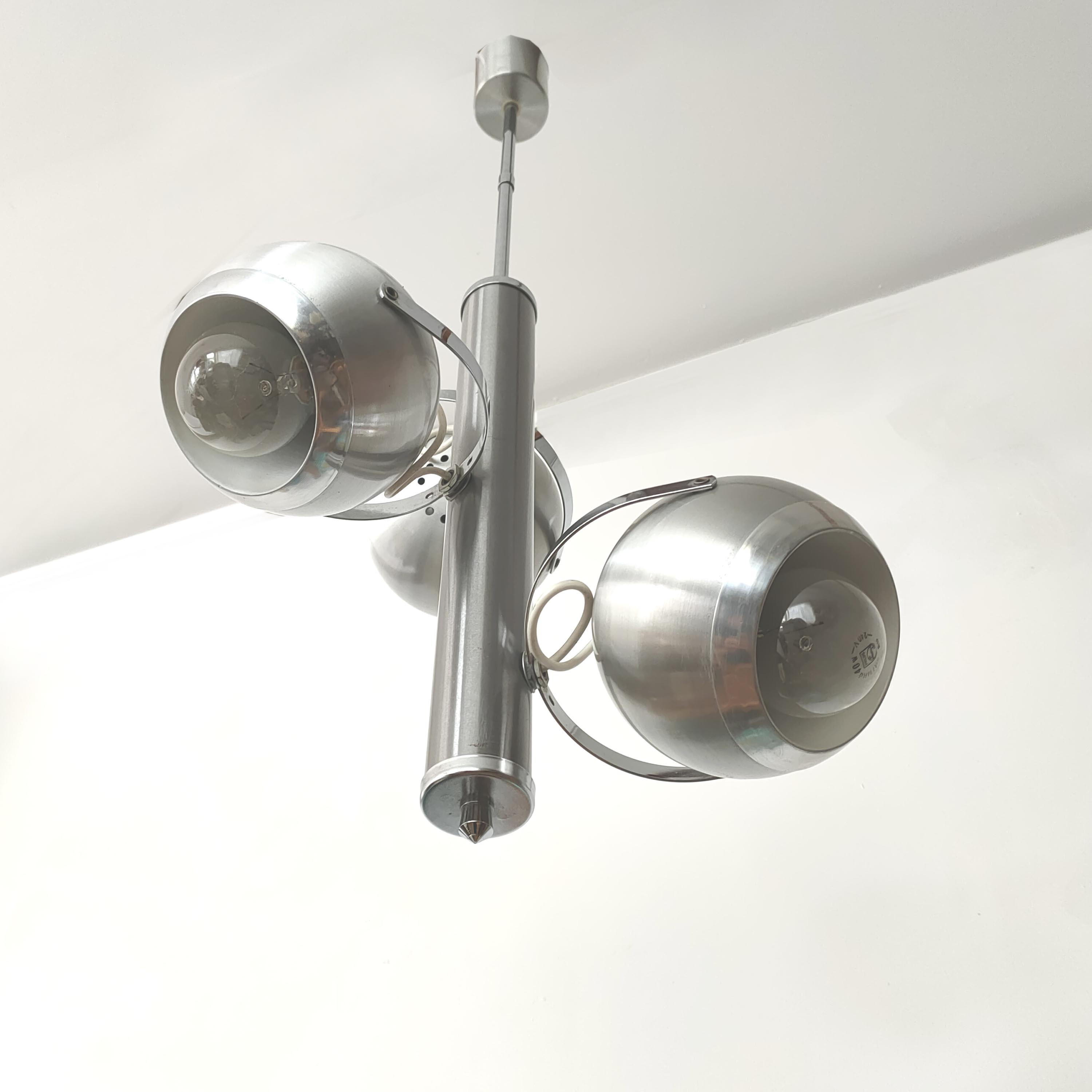 Eyeball suspension 3 lights 70s space age