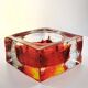 1960s Big Handcrafted Square Ashtray in Uranium Murano Glass by Mandruzzato