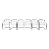 Set of 6 vintage Italian design chairs in chrome – 1970s – Gas style