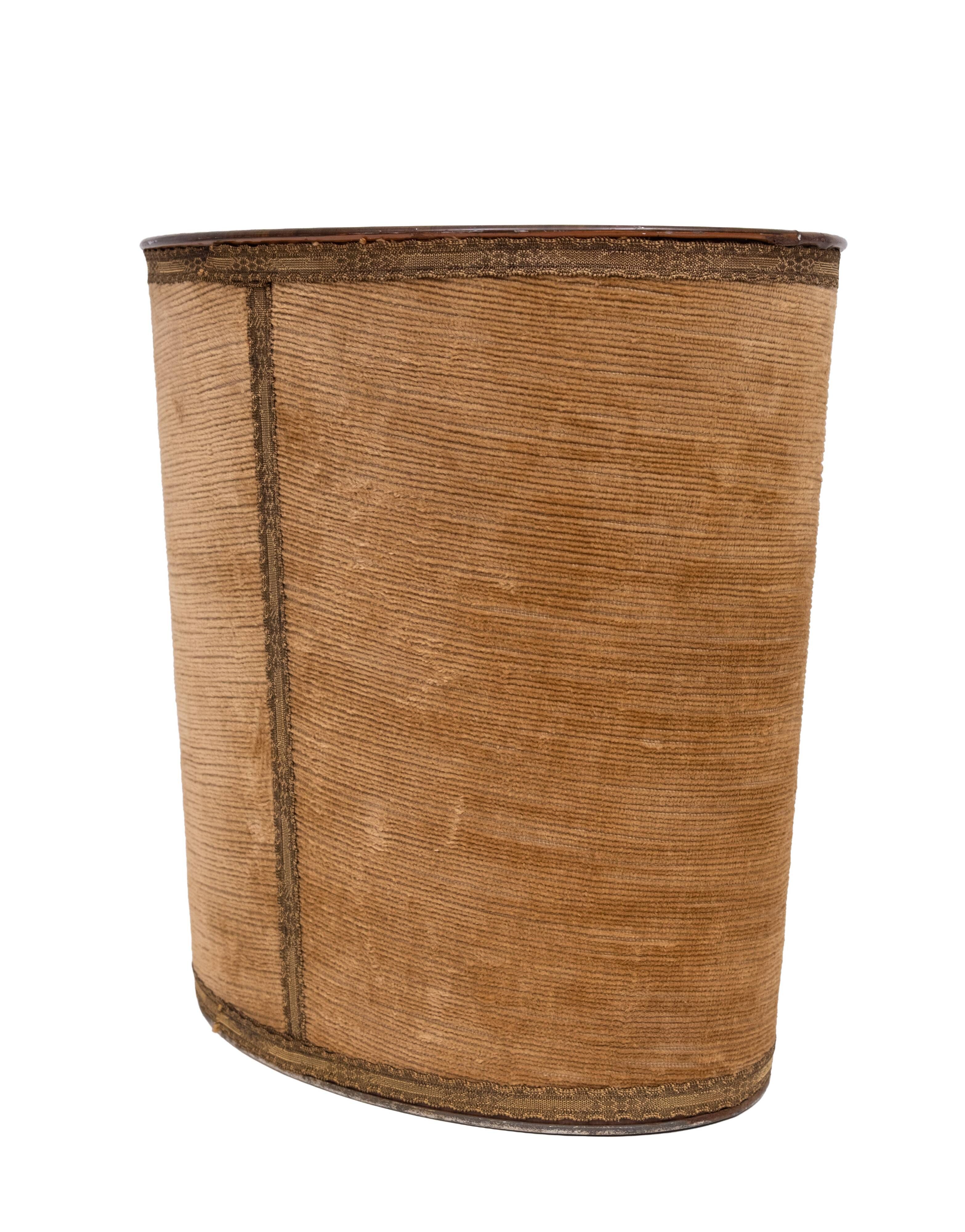 Brown Velvet Paper Basket Jean Holbein 1950s France