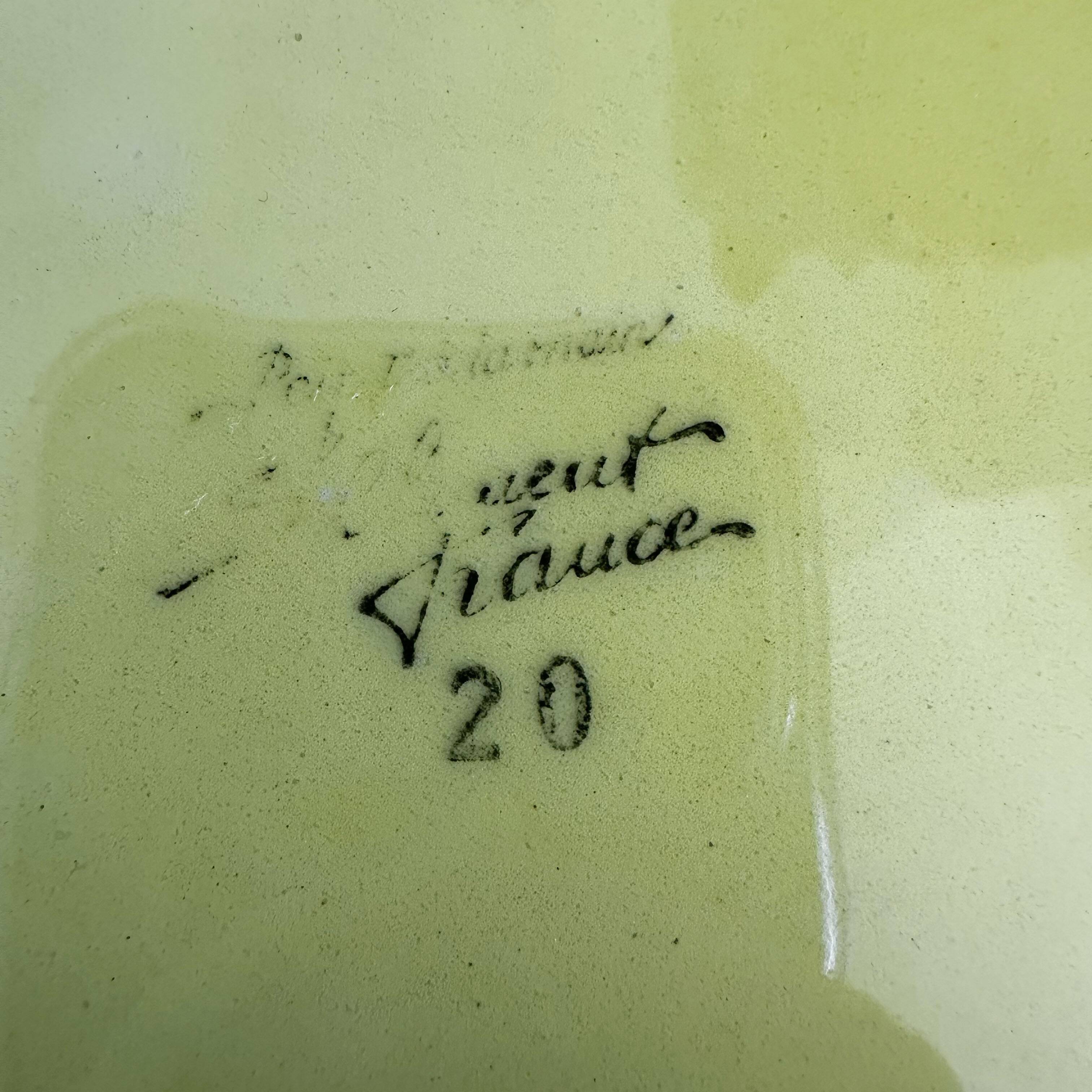 Dessous de plat vintage Saint Clément | Années 60 | Peint à la main | Vert