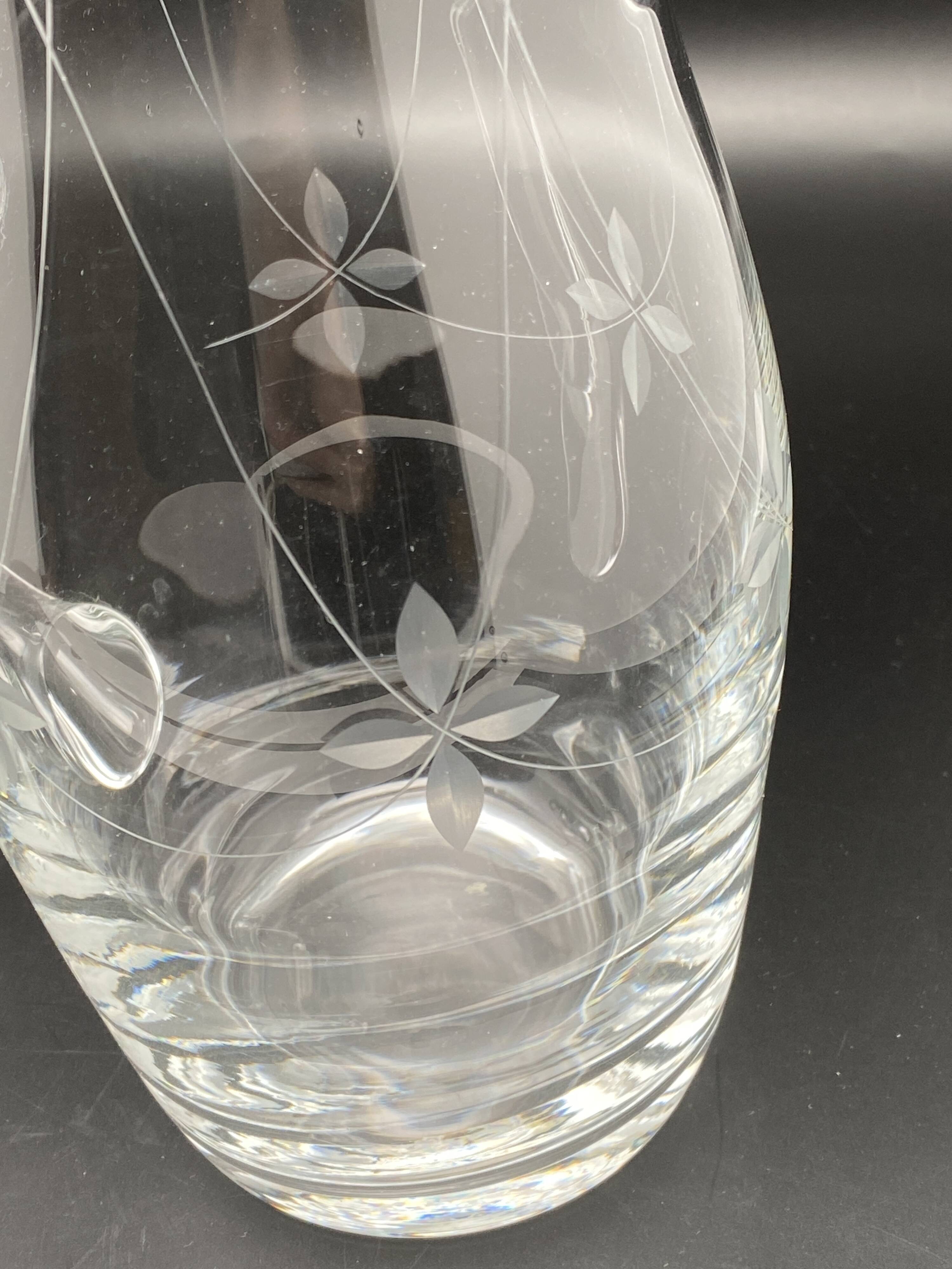 Fine chiseled glass carafe