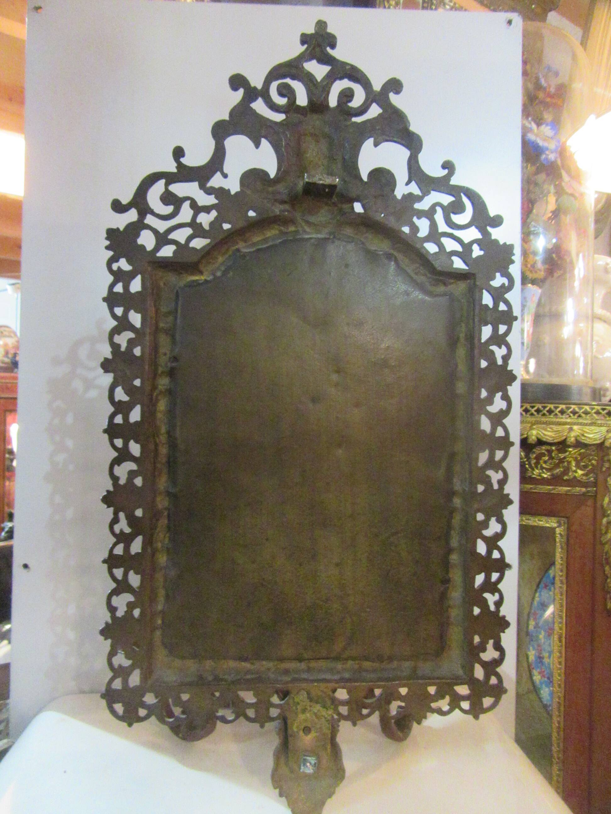 Bronze candle holder mirror