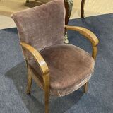 Art Deco bridge armchair in beech