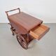 Vintage French Folding Spindle Bar Cart in Wood, 1960s