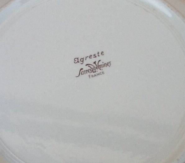 Large salad bowl with polylobed edges Earthenware Sarreguemines France Agreste model