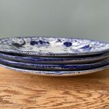 Set of 4 flat plates Creil and Montereau, Flora model