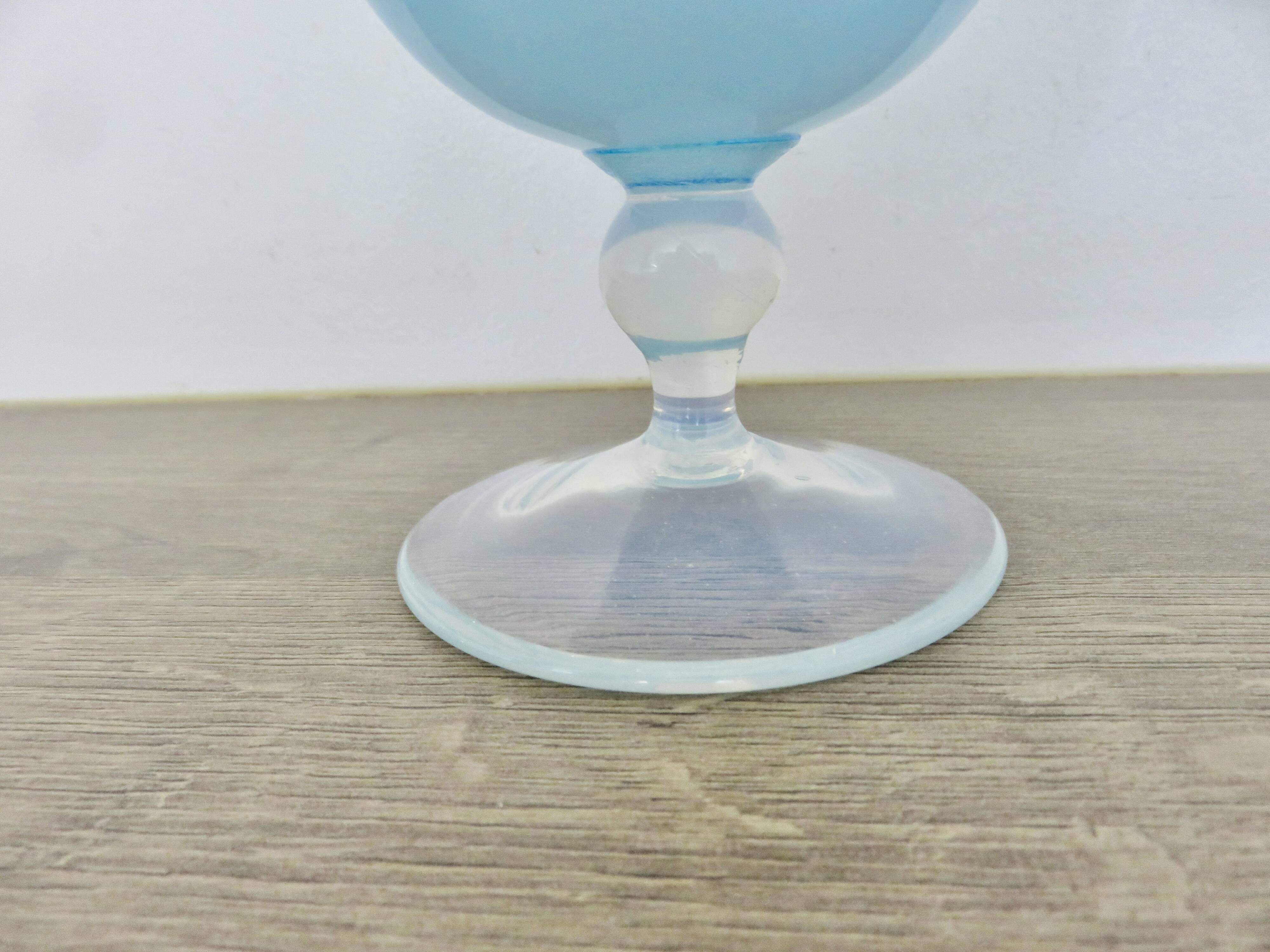 Pale blue opaline vase, opalescent glass, 1960s 70s