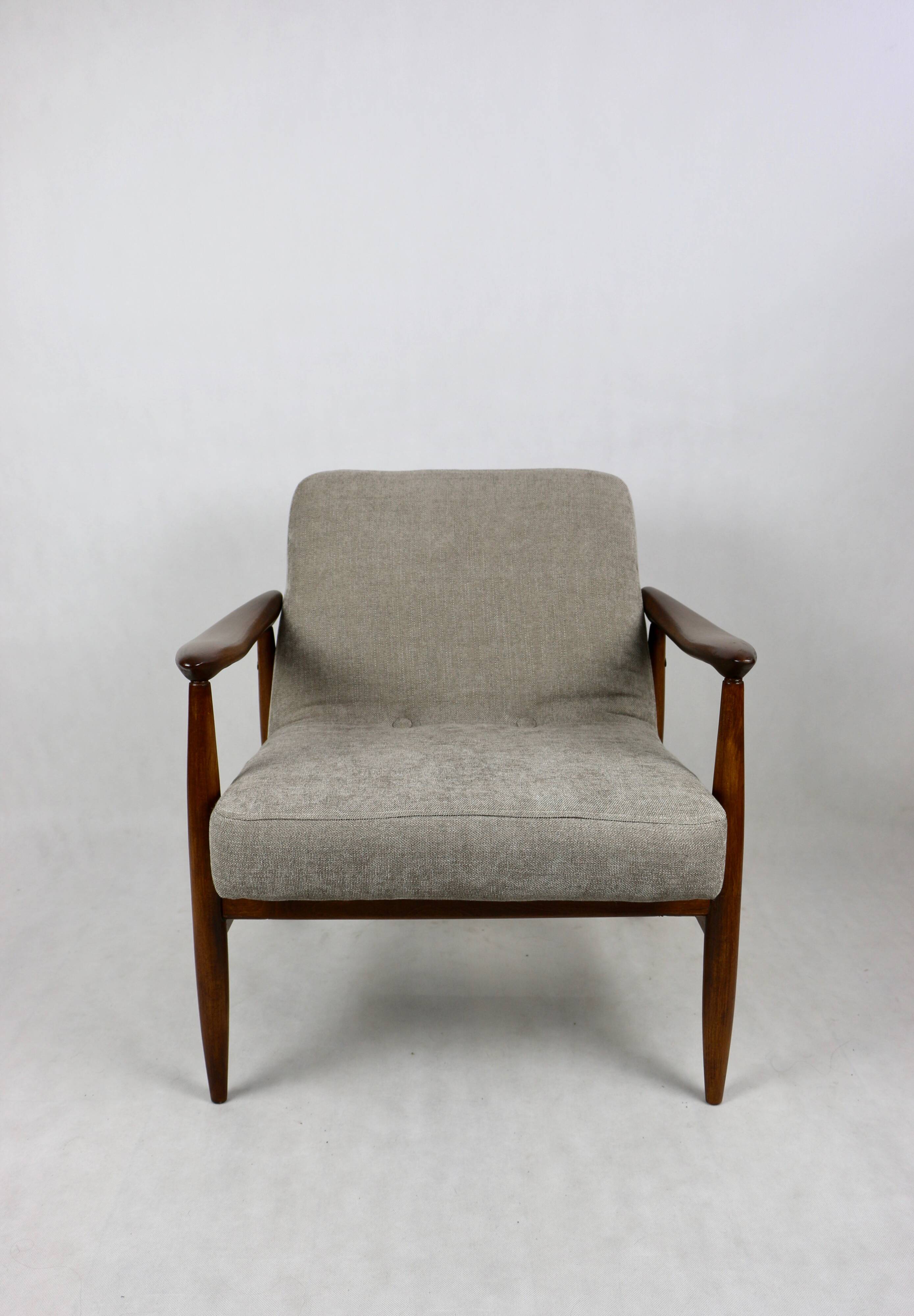 Fauteuil Lounge GFM63 Marron Clair par J. Kedziorek, 1970s