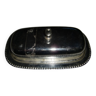 Beurrier en métal argenté Made in Danemark