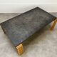 Brutalist coffee table, chalet-style slate stone