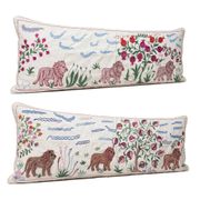 Set of 2 embroidered decorative cushion covers 46x136 cm