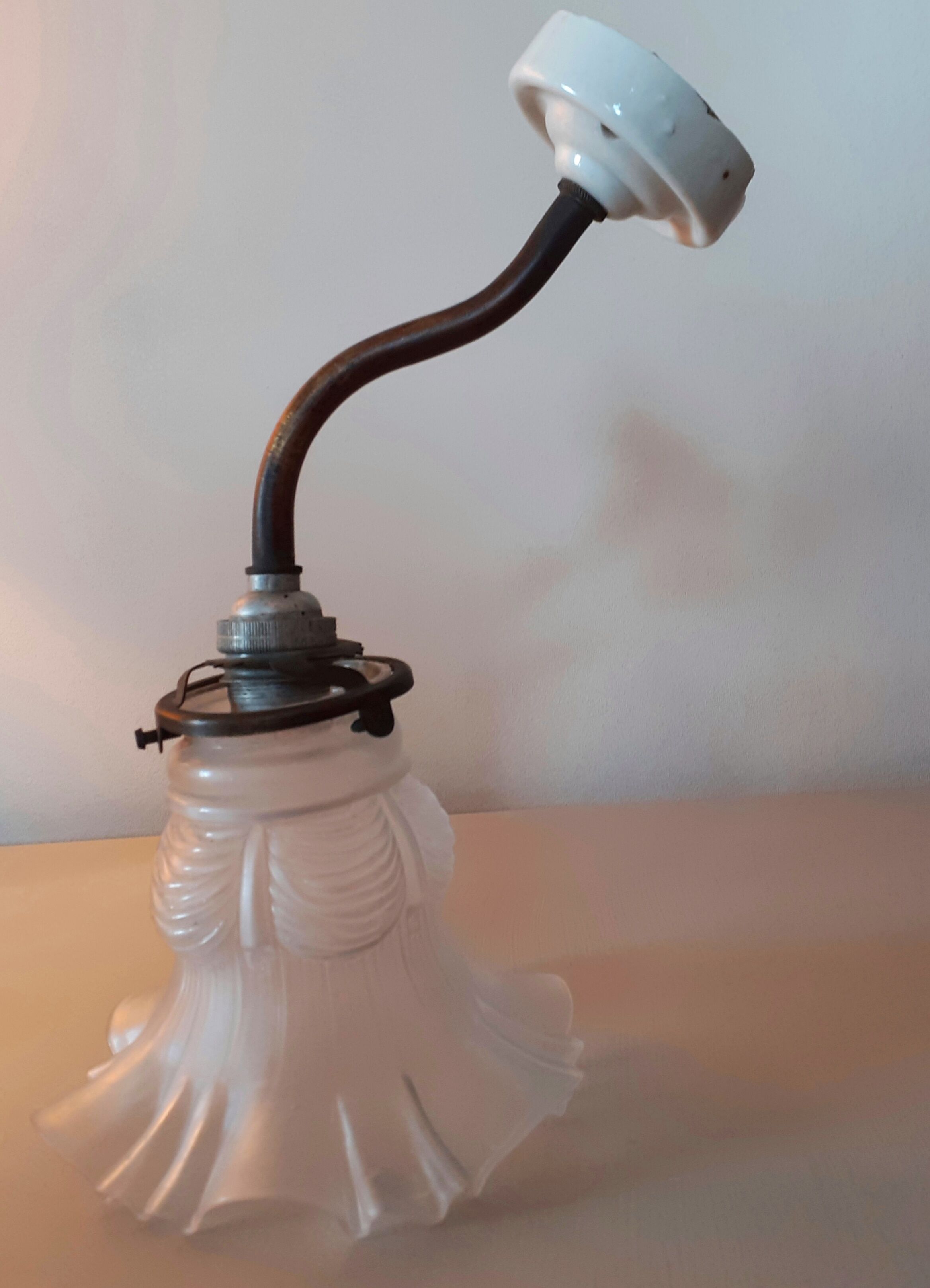 Art Nouveau glass wall lamp