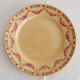 4 old flowered iron earth dessert plates