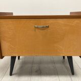 Pair of 1960s bedside tables compass feet