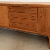 Large Danish vintage row in blond teak from the 60s