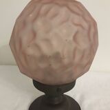 Art Deco Pink Glass Globe Wall Ceiling Light