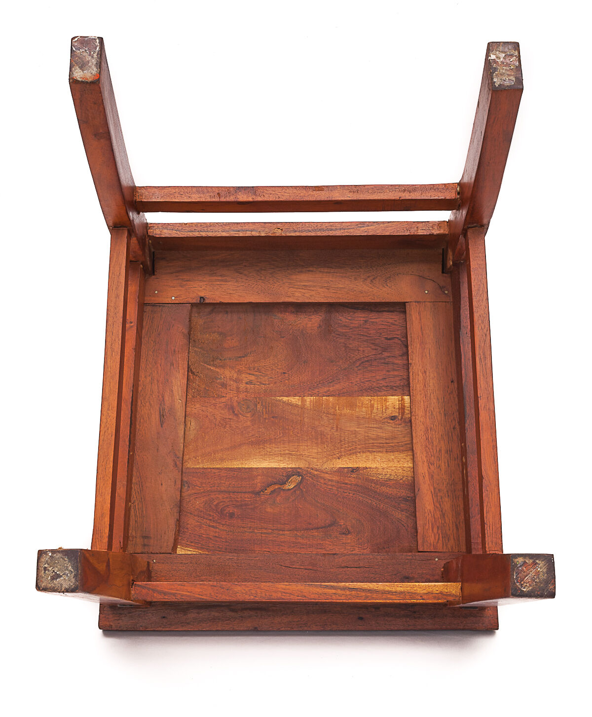 Set of 4 chairs in solid mahogany, vintage Art Nouveau, 1900