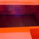 Ozoo Space Age orange bench chest, design by Marc Berthier, 1970s.
