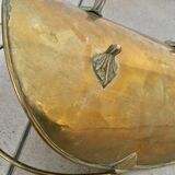 Log holder basket for brass fireplace