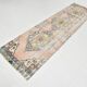 Tapis persan saumon et crème, 82 x 307 cm