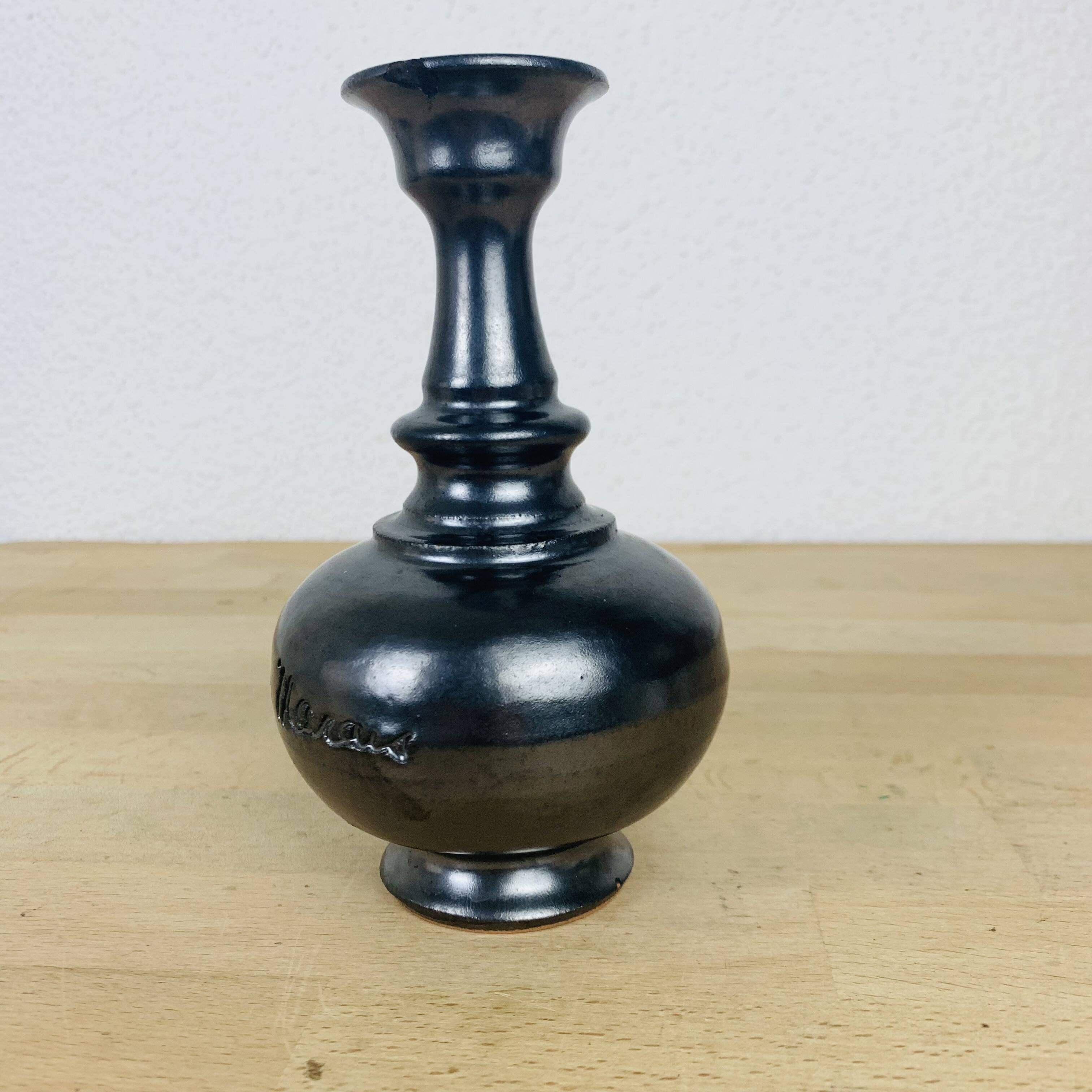 Jean Marais black ceramic vase