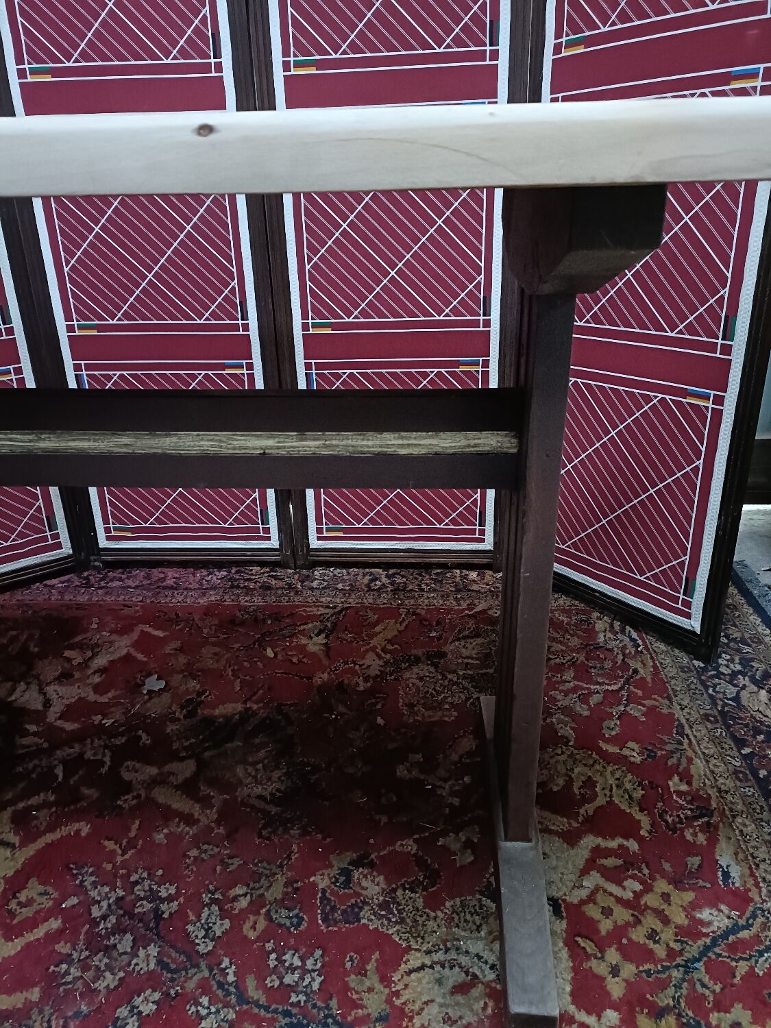 Solid pine bistro table with sanded top, 50s