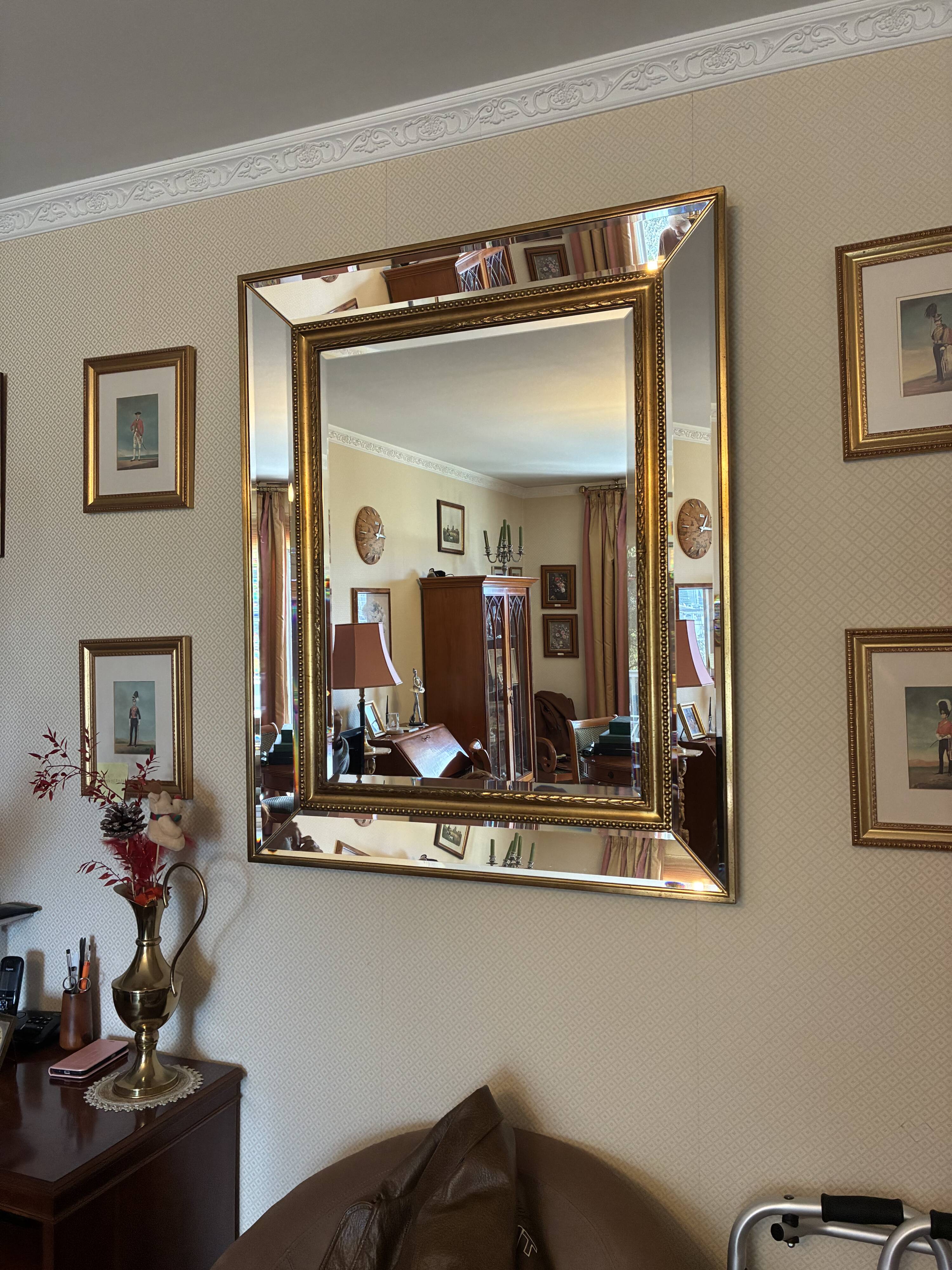Grand Miroir à Parecloses Doré - Style Classique