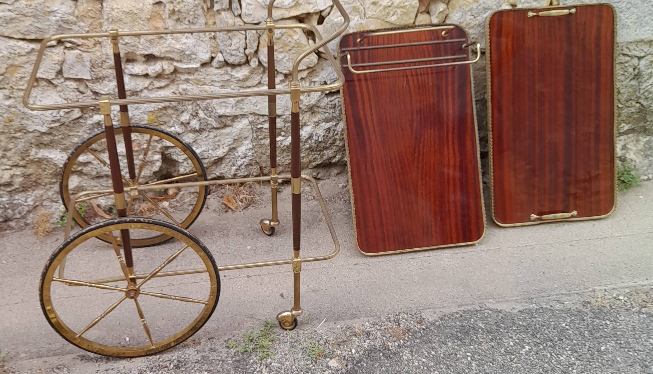 Vintage rolling bar trolley
