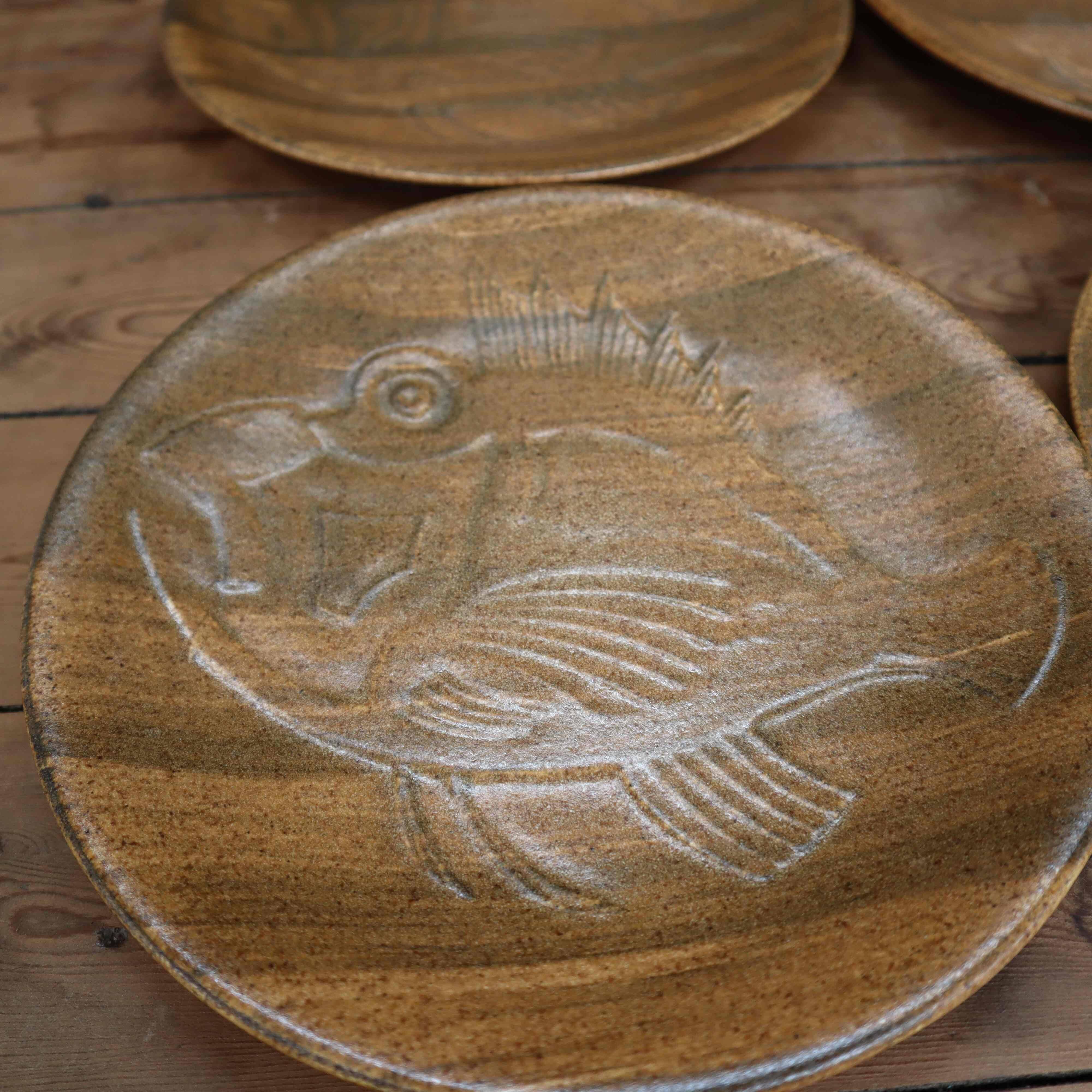 Six vintage ceramic fish plates Chantilly