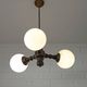 Wooden Sputnik Chandelier Vintage Pendant Lamp Rustic Hanging Light 1970's