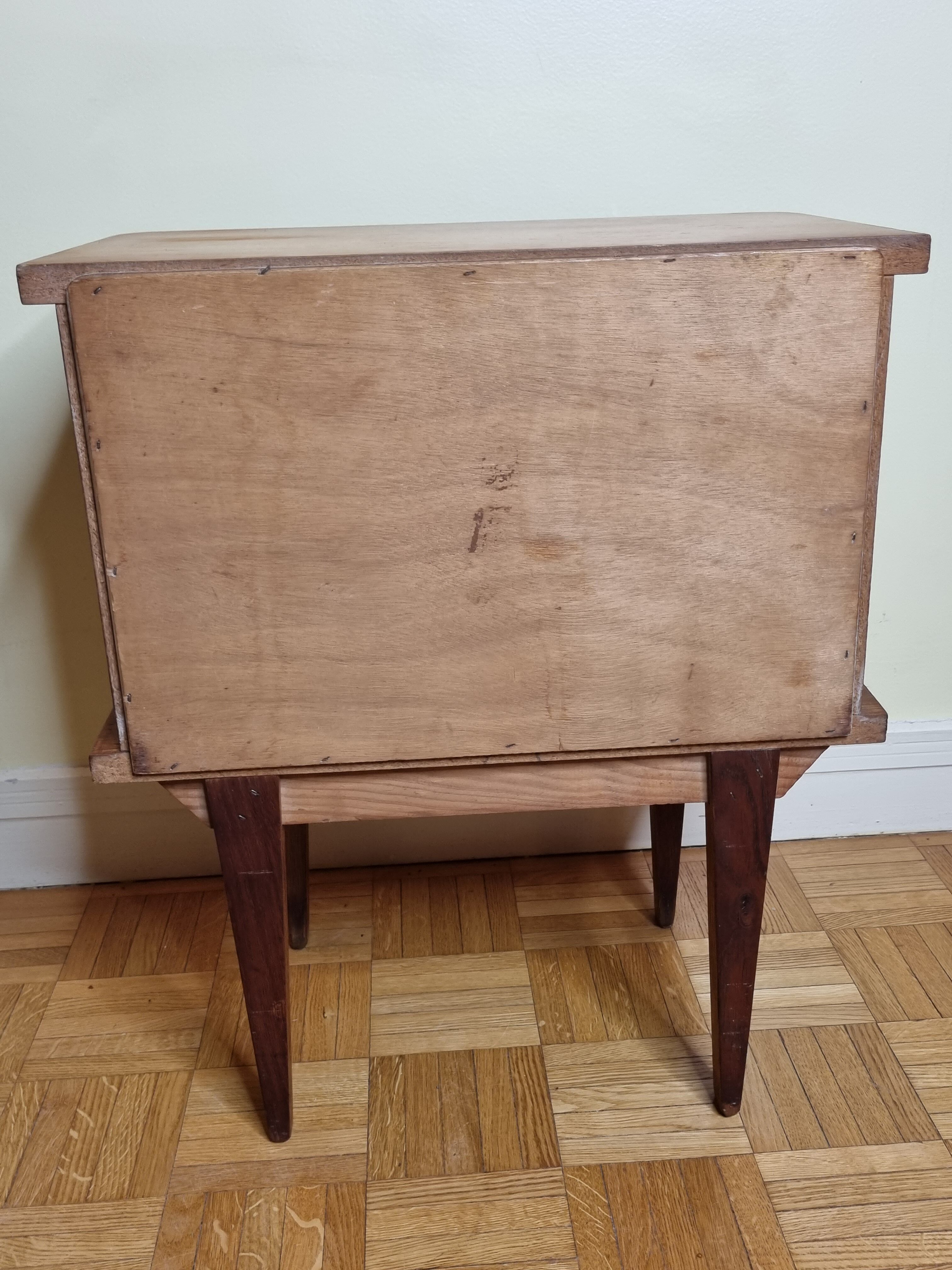 Chevet en bois blond vintage, années 50-60