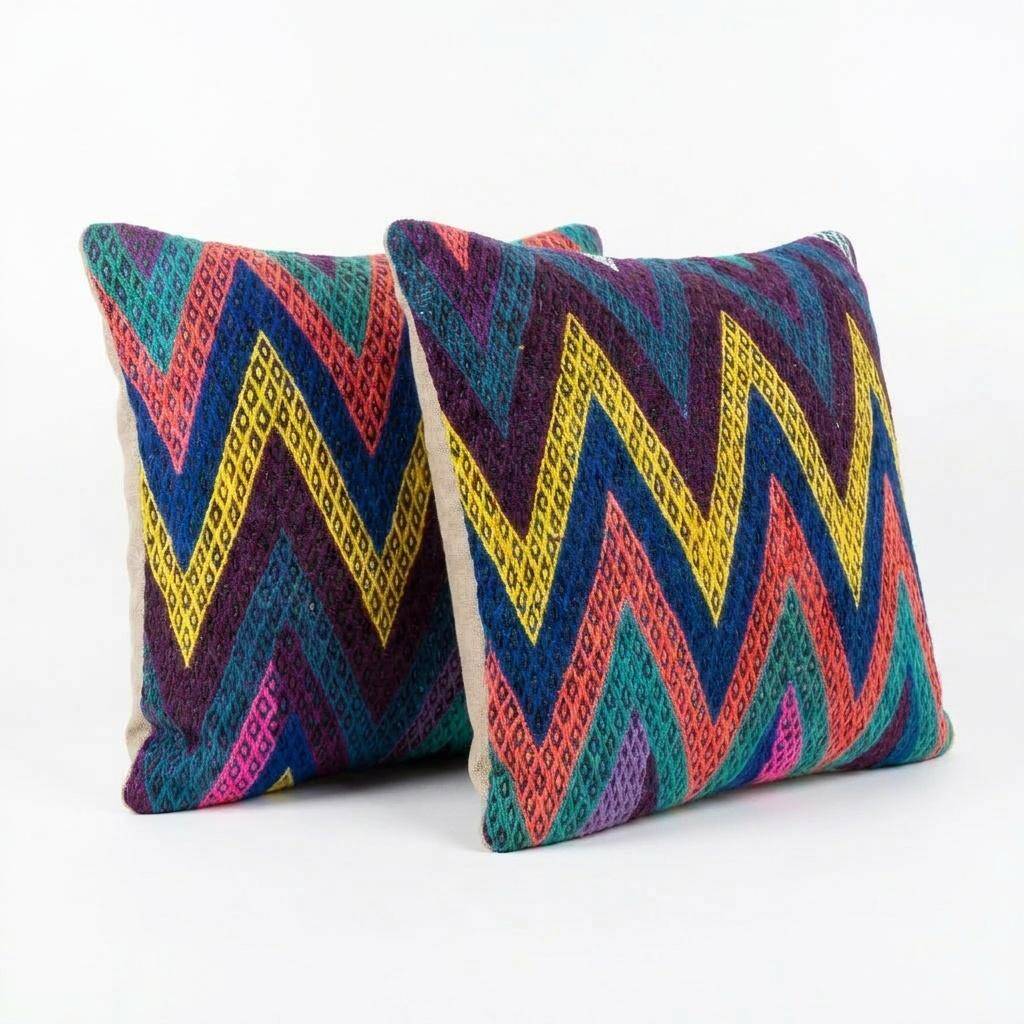 Set of 2 vintage kilim cushion covers 48x51 cm