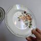 3 assiettes Digoin Sarreguemines Adèle gris jaune et bordeaux